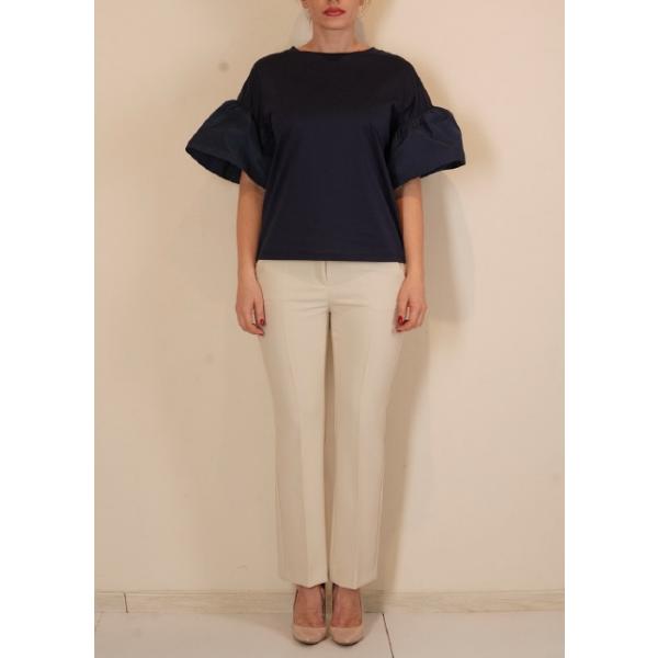 CLARA ベルスリーブ コットンカットソー 濃紺 MaxMara WEEKEND