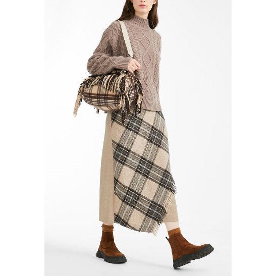 PIGNA ウールフランネル 重ねデザインスカート サンドベージュ MaxMara WEEKEND