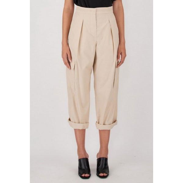 ULTRA カーゴ風デザイン コットンストレートパンツ ライトベージュ MaxMara STUDIO