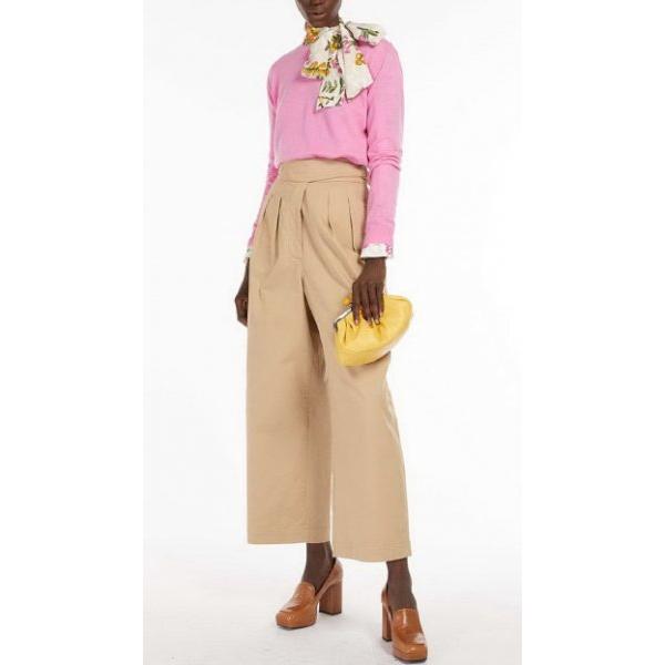 FOGGIA ツータック コットンワイドパンツ ベージュ MaxMara WEEKEND