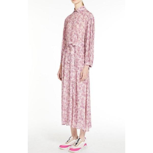 VELA 花柄プリント ロングフレア シャツワンピース スモークピンク MaxMara WEEKEN...
