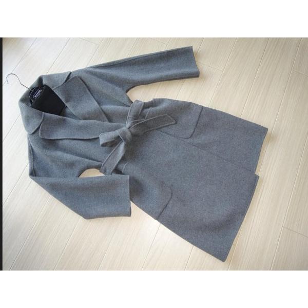 ROVO-22 ダブルフェイス ラップタイプ ハンドメイドコート グレー MaxMara WEEKE...