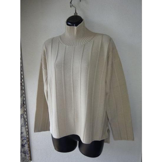 BEIRA-01 ピュアウール ハイネック ゆったりニット ベージュ MaxMara LEISURE