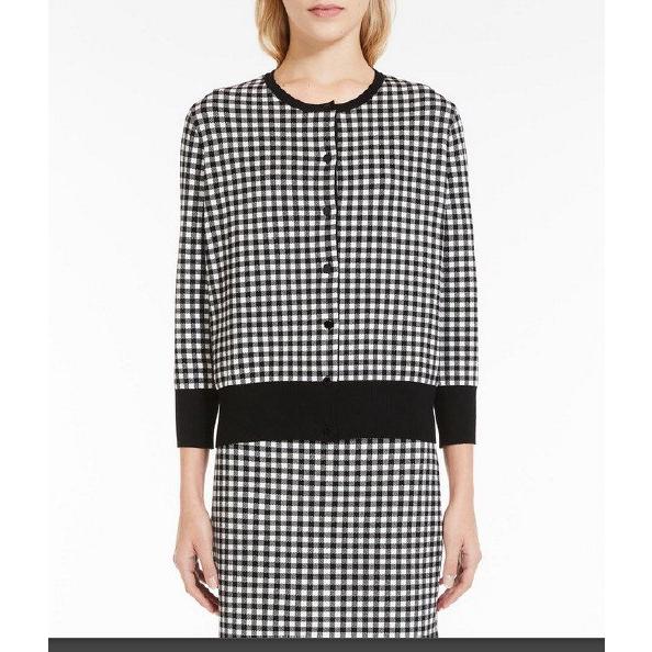 VOLT クルーネック ボタン留めカーディガン 黒/白 MaxMara STUDIO