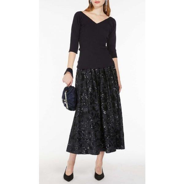 OCEANO-03  Vネック スリムフィットリブニット 濃紺 MaxMara WEEKEND