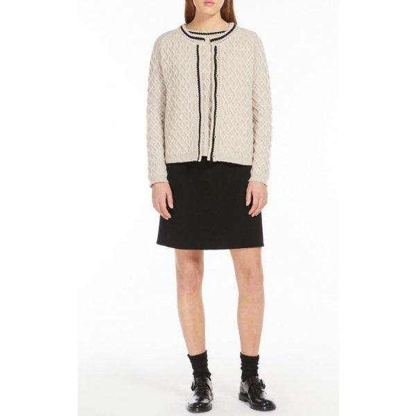 BAVIERA カシミア混アラン模様カーディガン  ライトベージュ 'S MaxMara