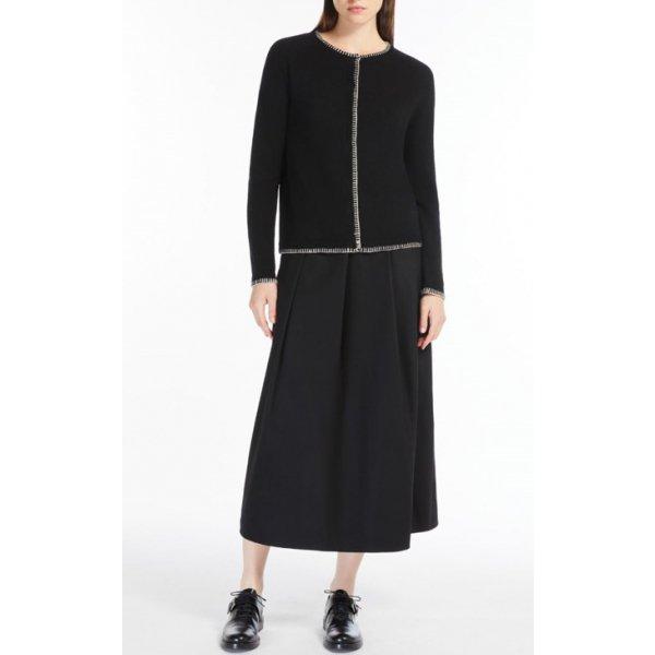 DIZZY ステッチデザイン カシミア混カーディガン 黒. 'S MaxMara