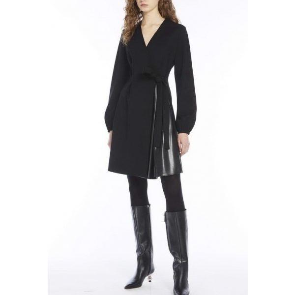 CENNARE ジャージ素材 カシュクールデザインワンピース 黒 MaxMara WEEKEND