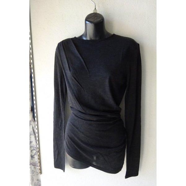ONORATA-03 ギャザーデザイン ボートネックカットソー チャコールグレー MaxMara L...