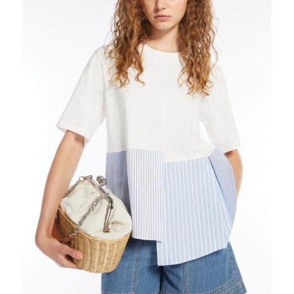 BIRD 切り替えデザイン フレアカットソー 白/ライトブルー MaxMara WEEKEND