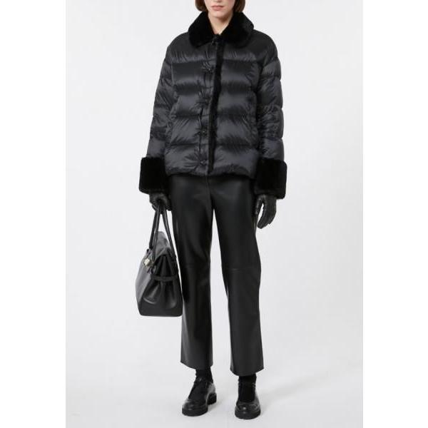 ROSINA  エコファー付き 撥水加工 ダウンジャケット 黒 'S MaxMara CUBE