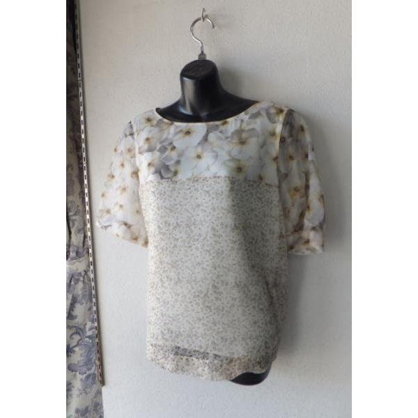 LEONIDA ボタニカルプリント シルクオーヴァーブラウス ベージュ系 MaxMara STUDI...