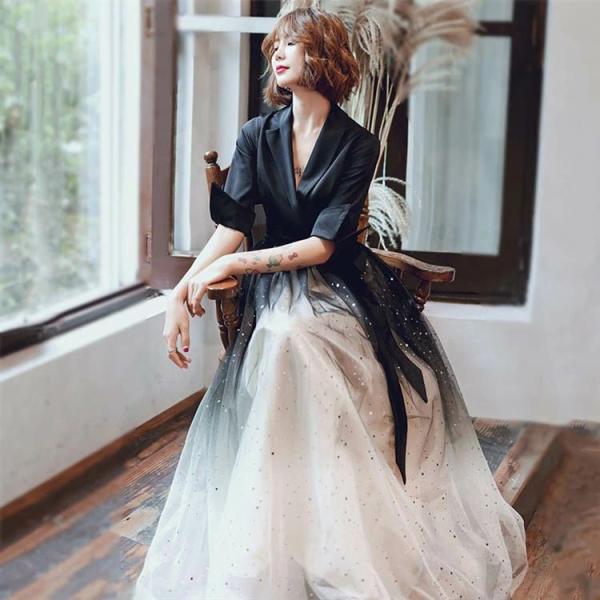 ロングドレス 演奏会 パーティードレス ドレス レディース 結婚式 ドレス ワンピース グラデーショ...