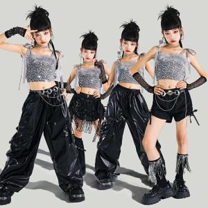k-pop 衣装 キッズダンス衣装 シルバー ...の詳細画像4