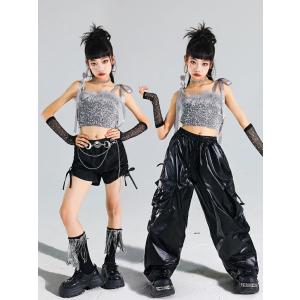 k-pop 衣装 キッズダンス衣装 シルバー ...の詳細画像5