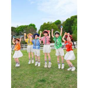 カラフル 子供 可愛いダンス衣装 半袖シャツ ...の詳細画像1