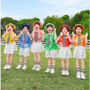カラフル 子供 可愛いダンス衣装 半袖シャツ ...の詳細画像3