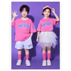 ダンス衣装 キッズ Tシャツ ブルー ピンク ...の詳細画像4