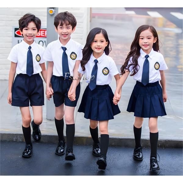 子供フォーマル スーツ卒業式 入学式 制服 上下セット半袖ポロシャツ  プリーツスカート ハーフパン...