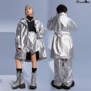 トレンチコート シルバー 手袋 キッズ ダンス...の詳細画像2