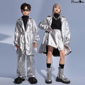 トレンチコート シルバー 手袋 キッズ ダンス...の詳細画像3