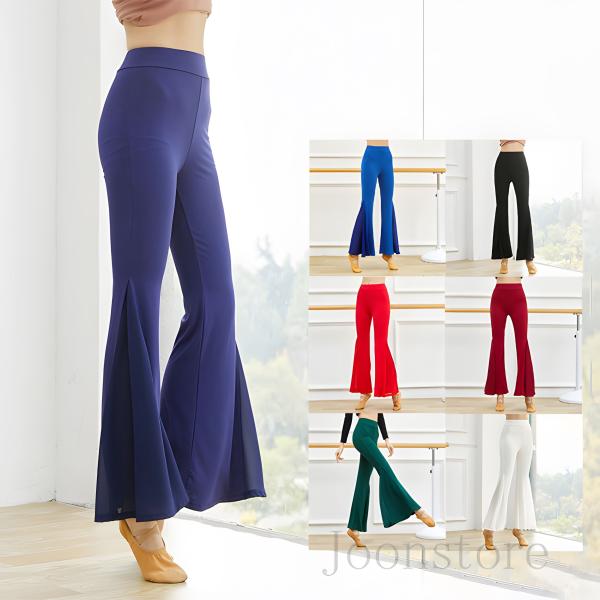 ダンスパンツ ストレッチ フレアパンツ レディース 美脚パンツ ジャズパンツ 伸縮性 ストレッチパン...