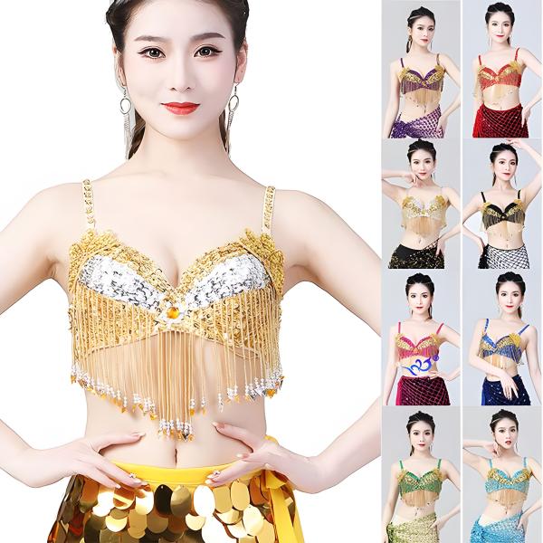 スパンコール プリンジ ブラジャー ブラトップ ベリーダンス 衣装 トップス スパンコール 衣装 コ...