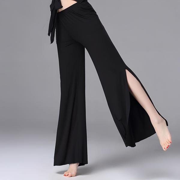 ベリーダンス パンツ ストレッチ ダンスパンツ はいスリット入り レディース 美脚パンツ 伸縮性 ス...