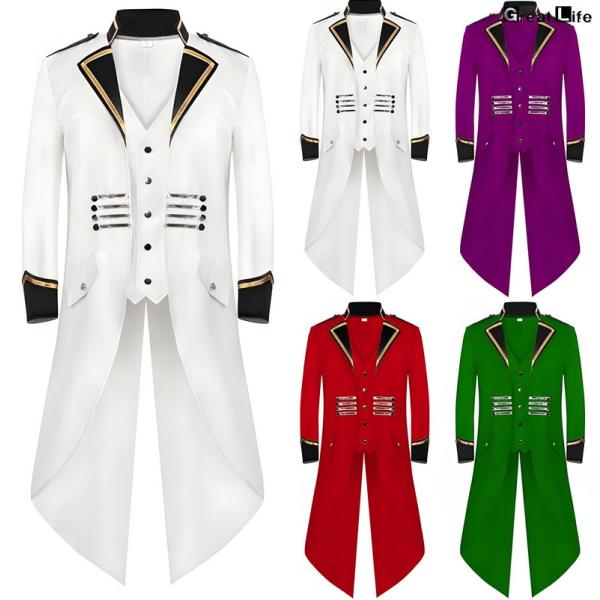 メンズロングジャケット 燕尾服 大人用コスチューム フォーマルスーツ 舞台衣装 中世紀欧風 ヨーロッ...