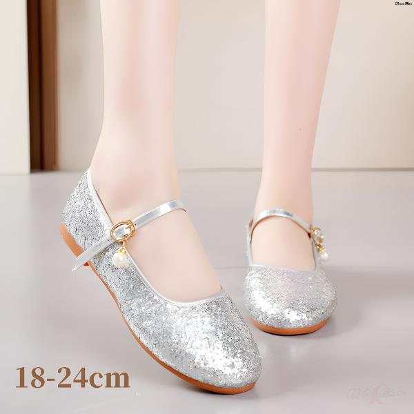フォーマルシューズ 女の子 キッズ 子供 靴 18 19 20 21 22 23 24cm シルバー...