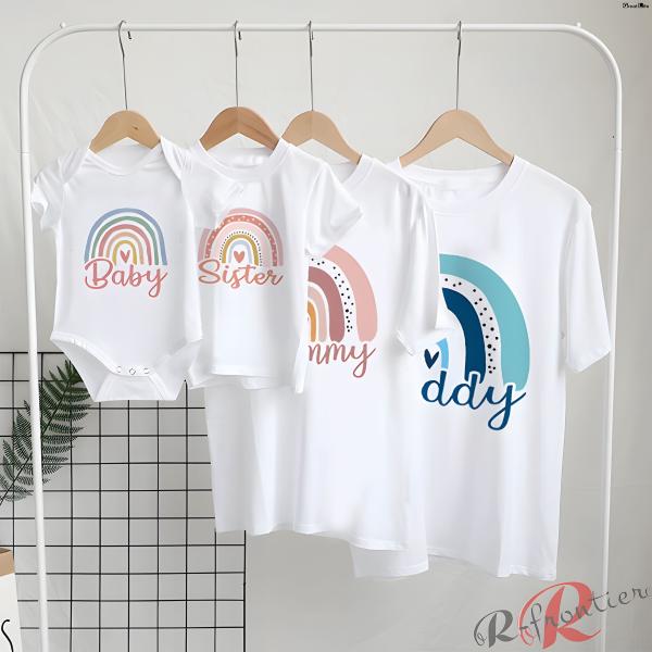 家族 お揃い tシャツ 親子 ペアルック 父の日 赤ちゃん ロンパース ハート ペアtシャツ レイン...