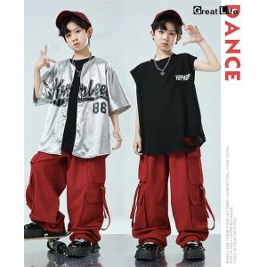 ベースボールシャツ シルバー キッズダンス衣装...の詳細画像3