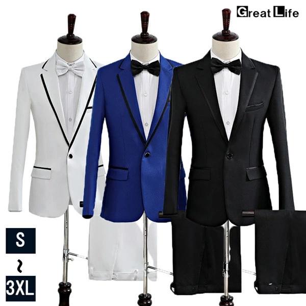 タキシード ステージ衣装 カラオケ 大会 新作 男性用スーツ 演出服 王子様 貴公子 大人 演奏会 ...