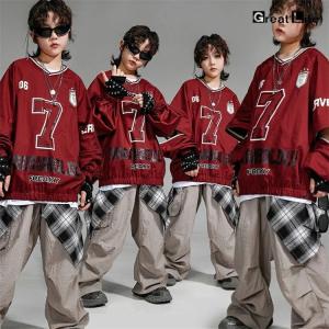 キッズ ダンス衣装 グリーン レッド トップス...の詳細画像4