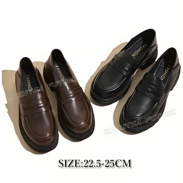 ローファー 厚底 学生 痛くない 痛くならない ローファー ヒール 学生 レディース ローファー 茶...