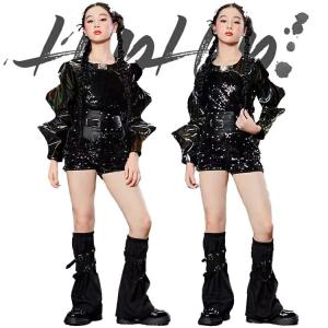 レザー キッズ スパンコール ダンス ダンス衣装...の商品画像
