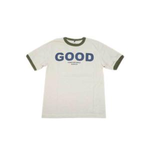 GOOD ON/グッドオン 半袖 リンガーTシャツ「グッドオンロゴ」 ベージュ/オリーブ あすつく｜greatblue