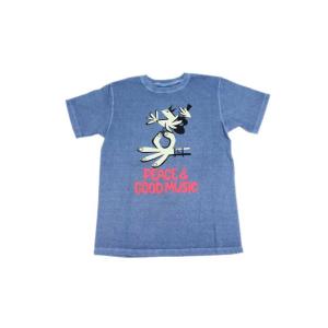 goodon グッドオン 半袖 ショートスリーブ ピース＆グッドミュージックプリントTシャツ ピグメ...