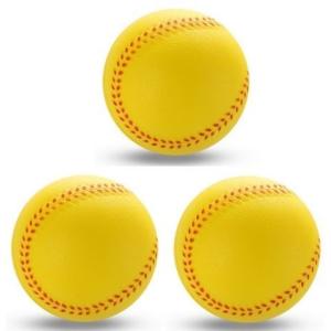 ウレタンボール 野球 3個 練習 用 イエロー 直径 7cm