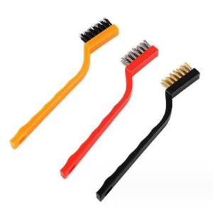 ワイヤーブラシ 3本セット 真鍮 ステンレス ナイロン ブラシ 金属ブラシ サビ取り 掃除用品 穴付...