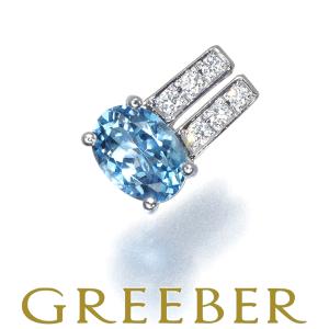 TASAKI タサキ ペンダント トップ アクアマリン 0.82ct ダイヤ ダイヤモンド Pt900 【中古】BLJ｜greeber01