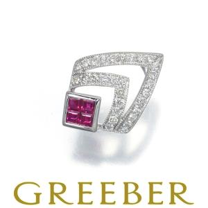 ルビー 0.32ct ダイヤ 0.30ct ミステリーセッティング  ペンダントトップ Pt900  GENJ 大幅値下げ品｜greeber01