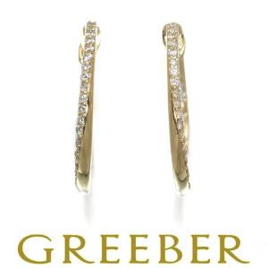 ダイヤ 0.17ct/0.17ct フープ ピアス K18YG  GENJ｜greeber01