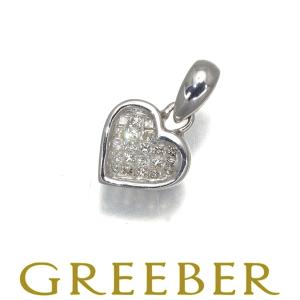 ダイヤ 0.20ct ハート ミステリーセッティング ペンダントトップ K18WG  GENJ 大幅値下げ品｜greeber01