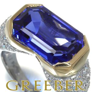 タンザナイト 9.87ct ダイヤ 0.68ct パヴェ コンビカラー リング Pt900/K18YG GENJ｜greeber01