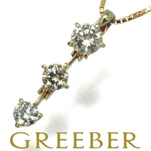 タサキ ネックレス ダイヤ 0.50ct 3P トリロジー  K18YG 保証書BLJ｜greeber01