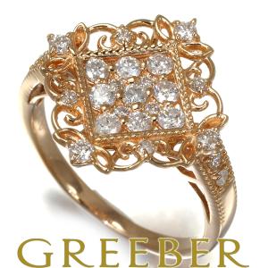 ダイヤ 0.50ct ミルグレイン リング K18PG GENJ｜greeber01