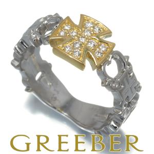 ゆきざき リング ダイヤ 0.12ct  クロス 13.5号 K18YG/Pt999 BLJ/GENJ｜greeber01