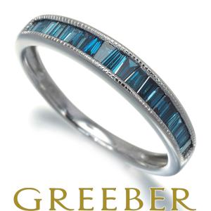 ブルーダイヤ 0.35ct レールセッティング  リング K18WG GENJ｜greeber01