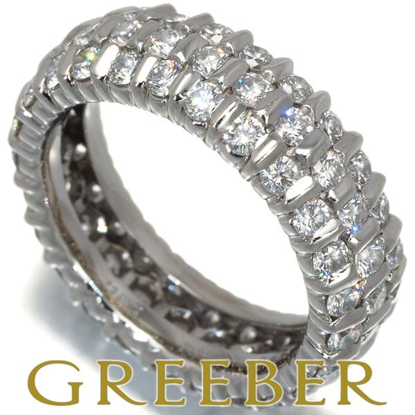 スワ リング ダイヤ 2.5ct程 パヴェ フルエタニティ 8号 Pt950 Diamond Rin...